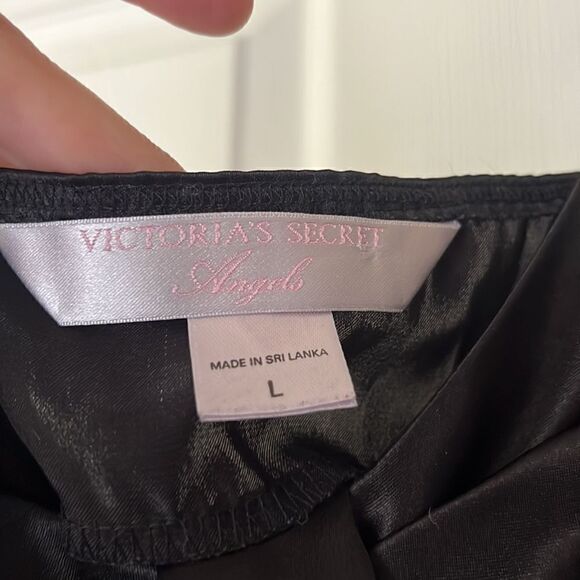 Victoria’s Secret Angels Satin Babydoll Slip Dress Black L - Picture 5 of 5